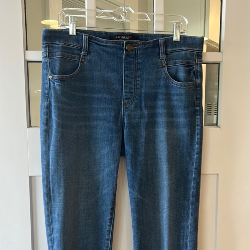 Liverpool The Straight Blue Denim Jeans - Pull on